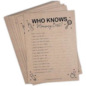 Your Main Event Prints Kraft How Well Do You Know Mommy Baby Shower Baby Sprinkle Game Who Knows Mommy Best 50 Pack