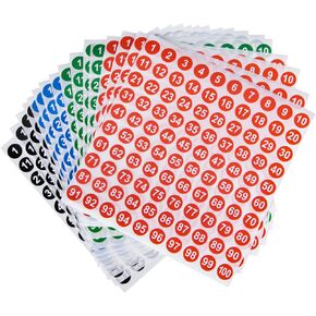 16 Sheets Small Round Number Stickers - Self Adhesive Labels for Office, Home, Kitchen, Classroom & More