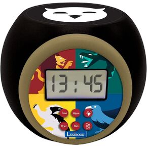 LEXiBOOK Harry Potter, Projector Alarm Clock with Snooze Function and Alarm Function, Night Light with Timer, LCD Screen, Battery Operated, RL977HP