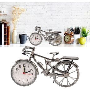 Decorative Table Clock Vintage Bike Clock, Mini Bike Model Alarm Clock,Lifelike Decorative Ornament Compact Table Alarm Clock for Kids Birthday New Year Gift