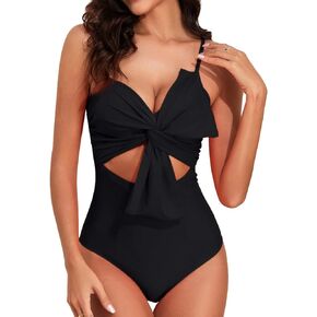IFFEI Women One Piece Swimsuit Mommy and Me Tummy Control Bathing Suit Cutout High Waisted Girls Swimwear Beachwear