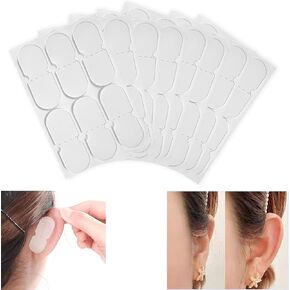60 Pcs Ear Stickers， Elf Ear Tapes,Ear Lobe Saver Lifts，Strong Support Transparent Painless Silicone Cosmetic Ear Stickers Say Goodbye to Flat Ears， to Creat V-Shaped Face，Natural Ear Contours