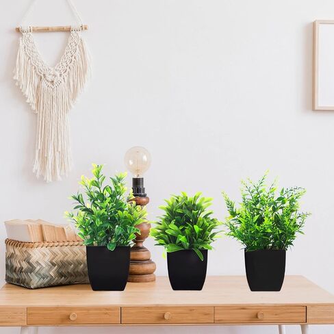 Small Fake Plants Mini Artificial Potted Plants Indoor Plastic Artificial Plants Aesthetic Eucalyptus Greenery Decor for Office Shelves Living Room Bathroom Bedroom (Vibrant Style, 10 Packs) in Saudi Arabia