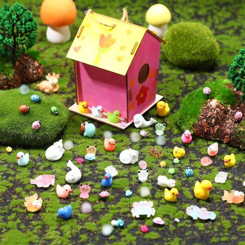 800 Pcs Mini Resin Animals Figures Bulk Miniature Toys Garden Accessories for Pranks Hide Party Gift Duck Tiny Resin Toys for Crafts Micro Landscape Plant Pots Dollhouse(Classic) in Saudi Arabia