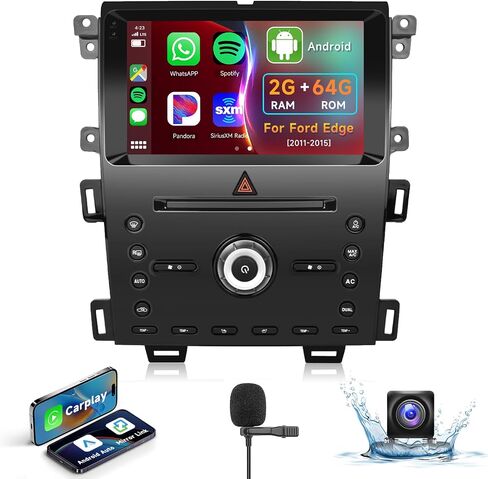 ستيريو سيارة أندرويد 9 بوصة 2+64 جيجا 8 كور لسيارة Ford Edge 2011-2015 مع Apple Car Play Android Auto MirrorLink DSP Audio، Podofo HD IPS شاشة تعمل باللمس وراديو بلوتوث مع كاميرا احتياطية GPS WiFi in Saudi Arabia