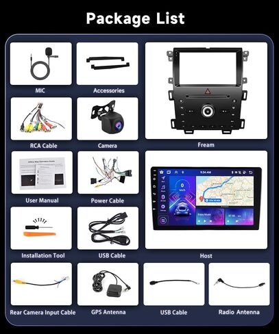 ستيريو سيارة أندرويد 9 بوصة 2+64 جيجا 8 كور لسيارة Ford Edge 2011-2015 مع Apple Car Play Android Auto MirrorLink DSP Audio، Podofo HD IPS شاشة تعمل باللمس وراديو بلوتوث مع كاميرا احتياطية GPS WiFi in Saudi Arabia