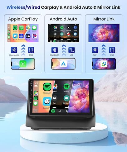 【2G+64G】 for Ford Fiesta 2009-2017 Android Car Radio Stereo, Wireless Carplay Android Auto 9"Touch Screen Bluetooth Car Audio Receiver Support GPS WiFi Backup Camera FM/RDS HiFi SWC in Saudi Arabia