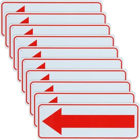 10 Pcs Arrow Sign, 10 x 3.5 Inch Aluminum Reflective Sign Rust Free Aluminum-UV Protected and Weatherproof, Metal Arrow Signs Right Arrow Sign for Indoor or Outdoor Use in Kuwait