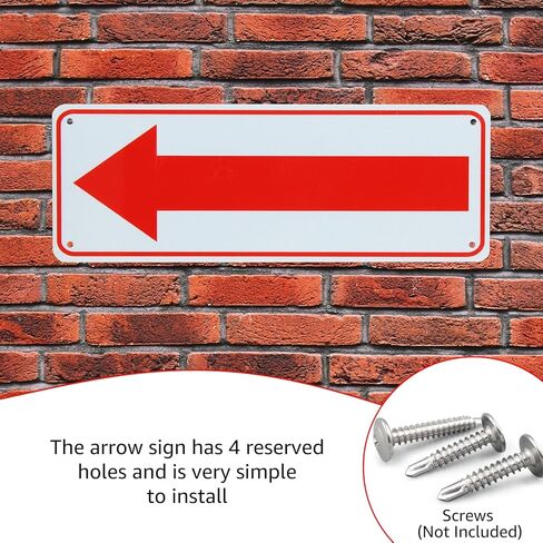 10 Pcs Arrow Sign, 10 x 3.5 Inch Aluminum Reflective Sign Rust Free Aluminum-UV Protected and Weatherproof, Metal Arrow Signs Right Arrow Sign for Indoor or Outdoor Use in Kuwait