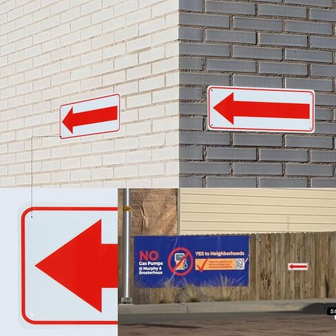 10 Pcs Arrow Sign, 10 x 3.5 Inch Aluminum Reflective Sign Rust Free Aluminum-UV Protected and Weatherproof, Metal Arrow Signs Right Arrow Sign for Indoor or Outdoor Use in Kuwait