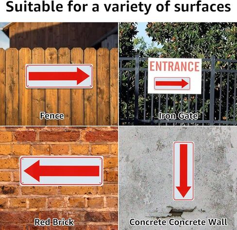 10 Pcs Arrow Sign, 10 x 3.5 Inch Aluminum Reflective Sign Rust Free Aluminum-UV Protected and Weatherproof, Metal Arrow Signs Right Arrow Sign for Indoor or Outdoor Use in Kuwait