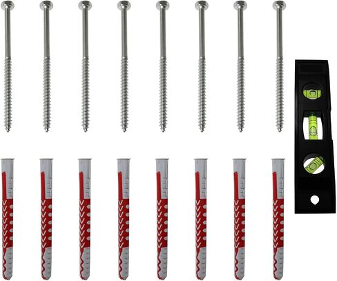 Mounting Dream Lag Bolt Kit BLLNDX 8PCS M6 Fischer Anchors with 8PCS Lag Bolt and Bubble Level for TV Wall Mount Comes in Saudi Arabia
