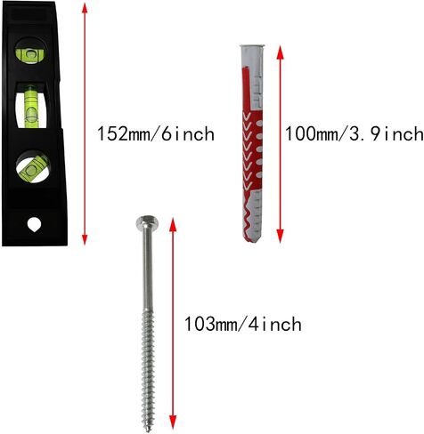 Mounting Dream Lag Bolt Kit BLLNDX 8PCS M6 Fischer Anchors with 8PCS Lag Bolt and Bubble Level for TV Wall Mount Comes in Saudi Arabia