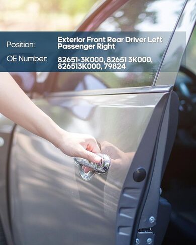 ECCPP Door Handles Exterior Outside Outer Driver Passenger Side for 2006-2010 for Hyundai Sonata Black(2pcs) in Saudi Arabia