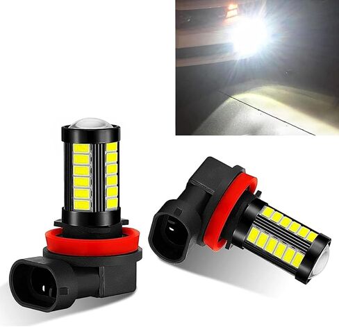 2 PCS Car 9005 LED Fog Lamp, 6500K White Bright Anti-fog Lights, 1500 Lumen 12V Plug and Play Power LED Bulbs, Universal for Car, Truck, SUV LED Light Replacement in Saudi Arabia