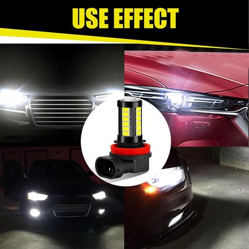 2 PCS Car 9005 LED Fog Lamp, 6500K White Bright Anti-fog Lights, 1500 Lumen 12V Plug and Play Power LED Bulbs, Universal for Car, Truck, SUV LED Light Replacement in Saudi Arabia