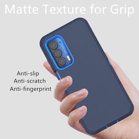for Motorola Moto Edge 2021 Case, Moto Edge 5G UW Case, Heavy Duty Defender Case Dustproof Shockproof Protection 3 in 1 Rugged Phone Cover for Moto Edge 5G UW/Moto Edge 2021 (Black) in Saudi Arabia