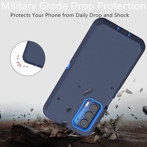 for Motorola Moto Edge 2021 Case, Moto Edge 5G UW Case, Heavy Duty Defender Case Dustproof Shockproof Protection 3 in 1 Rugged Phone Cover for Moto Edge 5G UW/Moto Edge 2021 (Black) in Saudi Arabia