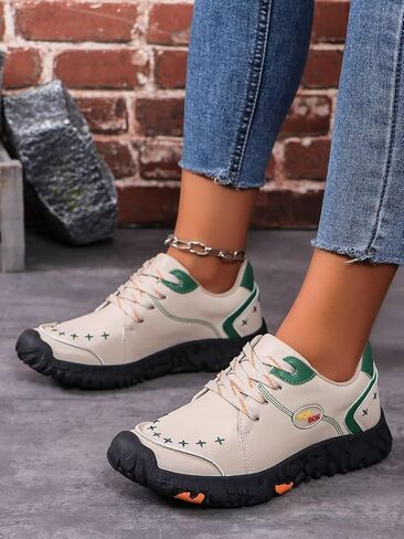 Sneakers for Women Womens Fashion Comfortable Tennis Running Shoes Sneakers Leather Casual Lace Up Non-Slip Walking Shoes in Saudi Arabia