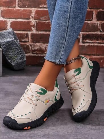 Sneakers for Women Womens Fashion Comfortable Tennis Running Shoes Sneakers Leather Casual Lace Up Non-Slip Walking Shoes in Saudi Arabia