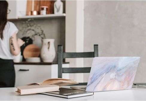 Watbro متوافق مع إصدار 2022 لجهاز MacBook Air 13.6 بوصة، حافظة M2 Chip Model A2681، حافظة رخامية ملونة مع غطاء لوحة المفاتيح لجهاز MacBook Air 2022 مع معرف اللمس in Kuwait