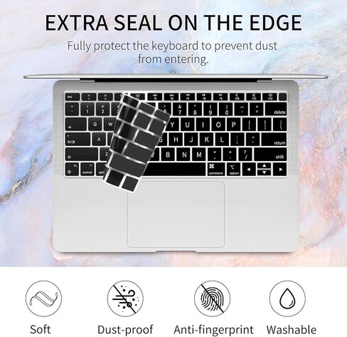 Watbro متوافق مع إصدار 2022 لجهاز MacBook Air 13.6 بوصة، حافظة M2 Chip Model A2681، حافظة رخامية ملونة مع غطاء لوحة المفاتيح لجهاز MacBook Air 2022 مع معرف اللمس in Kuwait