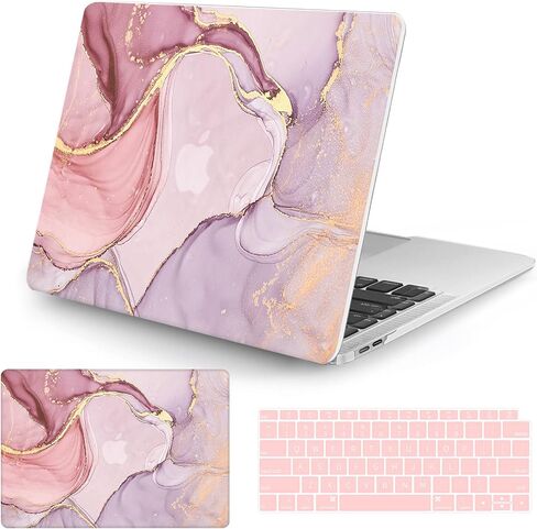Watbro Compatible with 2022 Release MacBook Air 13.6 Inch Case M2 Chip Model A2681,Colorful Marble Case with Keyboard Cover Skin for MacBook Air 2022 with Touch ID in Saudi Arabia