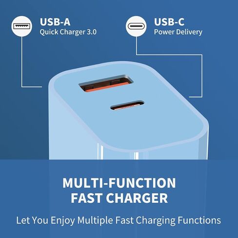 Fast Charging Block 20W, 2 Pack USB C Wall Charger Block, Dual Port PD Power Delivery Type C Charging Block Fast Charger Compatible with iPhone 13/12/11/Pro/Max/Mini/SE X XS,Galaxy and More(Black) in Saudi Arabia