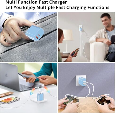 Fast Charging Block 20W, 2 Pack USB C Wall Charger Block, Dual Port PD Power Delivery Type C Charging Block Fast Charger Compatible with iPhone 13/12/11/Pro/Max/Mini/SE X XS,Galaxy and More(Black) in Saudi Arabia