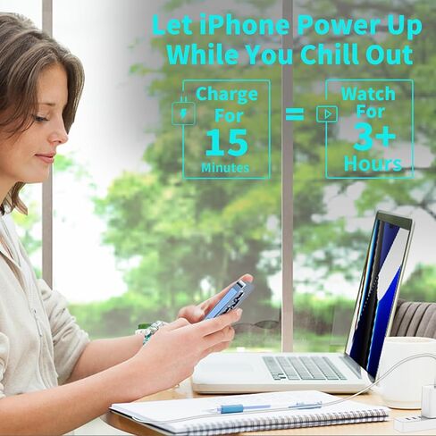 iPhone 15 Charger Fast Charging [MFi Certified], GEONAV 3Pack 20W Type-C Power USB-C Wall Charger+10FT Long USB-C to USB-C Cable Compatible with iPhone 15/15 Plus/15 Pro/15 Pro Max/iPad Pro/Air/Mini in Saudi Arabia