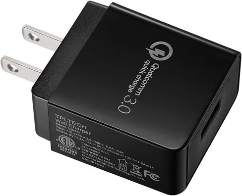 شاحن حائط سريع الشحن 3.0 لهاتف Lg Aristo/4+/Stylo 2V/Stylo 3 Plus/K8/K20 V/VS835، Arena 2/Escape 2 3 Plus/Fiesta 2/Harmony 3/Prime 2، Samsung J3 J4، Sony اكسبيريا Z2 Z4 C5، كابل يو اس بي مايكرو in Kuwait