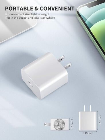THREEKEY USB C Wall Charger,33W Dual USB Port Charger Block,Type C Charger Fast Charging Power Adapter Compatible with iPhone 15/14/13/12/X,Samsung Series,Moto,iPad,MacBook, White in Saudi Arabia
