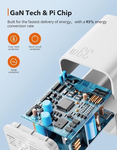 THREEKEY USB C Wall Charger,33W Dual USB Port Charger Block,Type C Charger Fast Charging Power Adapter Compatible with iPhone 15/14/13/12/X,Samsung Series,Moto,iPad,MacBook, White in Saudi Arabia
