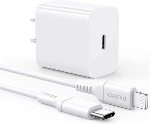 THREEKEY USB C Wall Charger,33W Dual USB Port Charger Block,Type C Charger Fast Charging Power Adapter Compatible with iPhone 15/14/13/12/X,Samsung Series,Moto,iPad,MacBook, White in Saudi Arabia