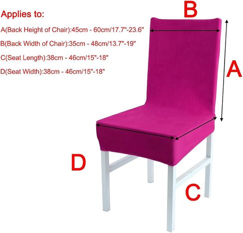 uxcell Plush Dining Chair Cover,Parson Chair Slipcover Stretch Spandex Velvet Bar Stool Cover Protector Seat Cover Home Decor for Dining Room/Party/Kitchen/Wedding Fandango Pink in Saudi Arabia