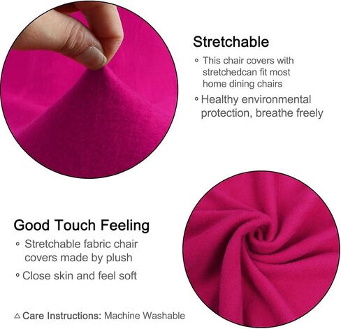 uxcell Plush Dining Chair Cover,Parson Chair Slipcover Stretch Spandex Velvet Bar Stool Cover Protector Seat Cover Home Decor for Dining Room/Party/Kitchen/Wedding Fandango Pink in Saudi Arabia