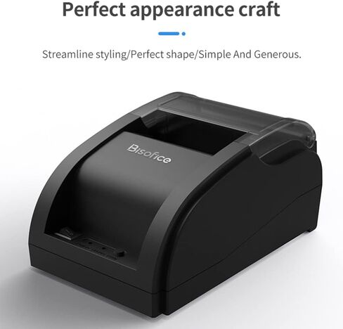 Thermal Receipt Printer,Desktop 58mm Thermal Receipt Printer Wired Barcode Printer USB Connection with 1 Roll Paper Inside Support ESC Command Compatible with Windows Android for Store in Saudi Arabia