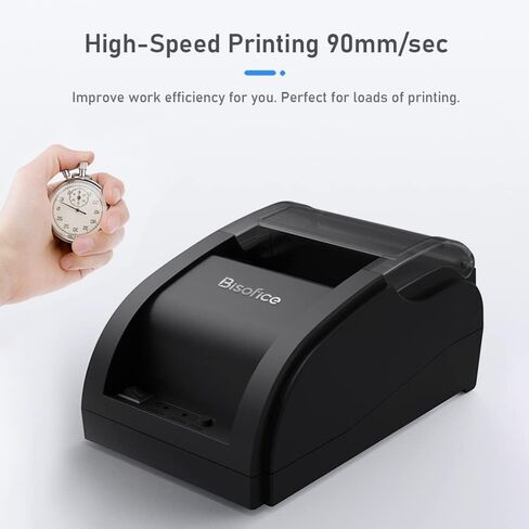 Thermal Receipt Printer,Desktop 58mm Thermal Receipt Printer Wired Barcode Printer USB Connection with 1 Roll Paper Inside Support ESC Command Compatible with Windows Android for Store in Saudi Arabia