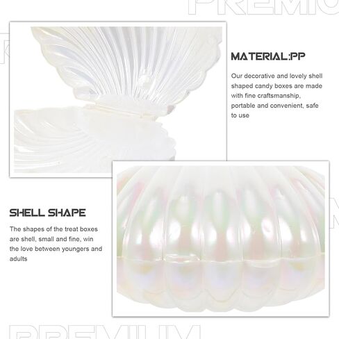 Gadpiparty 10Pcs Sea Shells Candy Boxes Sea Shell Shape Jewelry Display Box Chocolate Box Party Treat Boxes for Wedding Birthday Party Favors, Sky-blue in Saudi Arabia