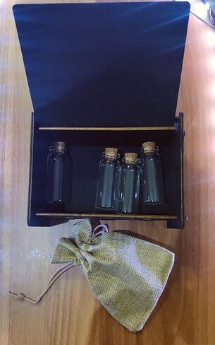 صندوق خشبي من الويكا مع زجاجات صندوق مجوهرات صندوق مذبح الساحرة صندوق التارو تصميم جمجمة فراشة منظم هدية وديكور منزلي in Kuwait