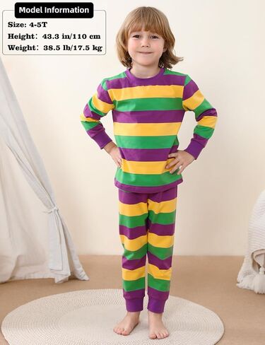 A&J DESIGN Pure Cotton Striped Pjs for 2-14 Years Kids, 2-Piece Pajamas Set. in Saudi Arabia