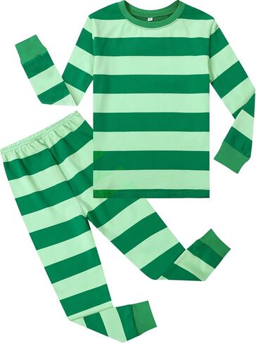 A&J DESIGN Pure Cotton Striped Pjs for 2-14 Years Kids, 2-Piece Pajamas Set. in Saudi Arabia