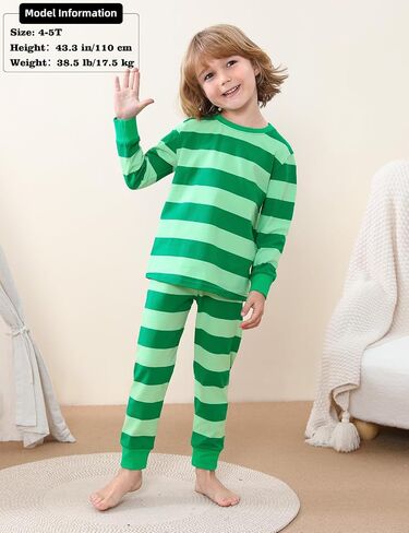 A&J DESIGN Pure Cotton Striped Pjs for 2-14 Years Kids, 2-Piece Pajamas Set. in Saudi Arabia