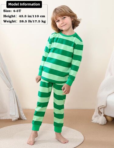 A&J DESIGN Pure Cotton Striped Pjs for 2-14 Years Kids, 2-Piece Pajamas Set. in Saudi Arabia
