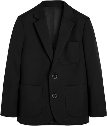 Boys Patch Pockets School Blazer Casual Two Button Suit Jacket Kids Sport Coats in Saudi Arabia