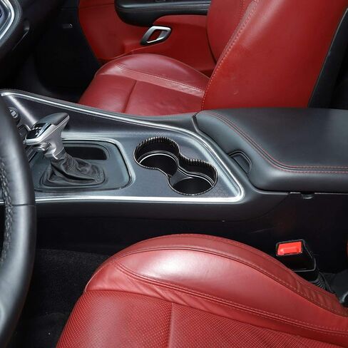 Voodonala for Challenger Front Cup Holder Gear Shift Cup Holder Trim for 2015-2024+Dodge Challenger Interior Accessories,ABS Carbon Fiber, 1pc in Saudi Arabia