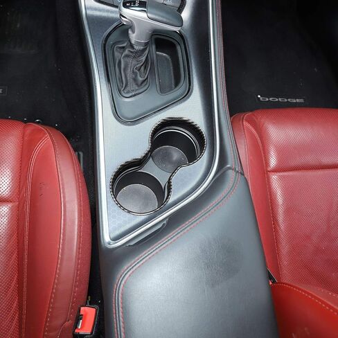 Voodonala for Challenger Front Cup Holder Gear Shift Cup Holder Trim for 2015-2024+Dodge Challenger Interior Accessories,ABS Carbon Fiber, 1pc in Saudi Arabia