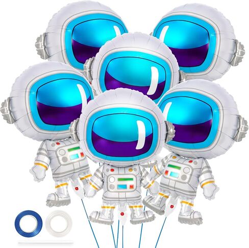 6 قطع من بالونات رائد الفضاء للأطفال، بالونات فويل رائد الفضاء، ديكورات حفلات الفضاء، بالونات الفضاء الخارجي لحفلات استقبال المولود الجديد، ديكور حفلات أعياد الميلاد بطابع الكون in Kuwait