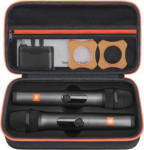 Wireless Microphone Case Compatible with JBL Wireless Two Microphone System/JBL PartyBox Wireless Mic, Portable Mic Travel Bag Storage Box for Receiver, AA Batteries, Charger (Case Only!) in Saudi Arabia