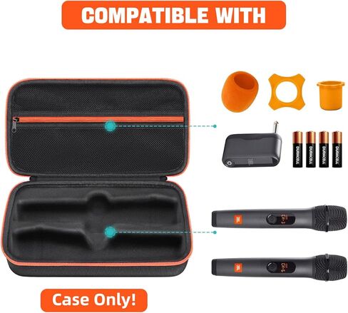 Wireless Microphone Case Compatible with JBL Wireless Two Microphone System/JBL PartyBox Wireless Mic, Portable Mic Travel Bag Storage Box for Receiver, AA Batteries, Charger (Case Only!) in Saudi Arabia